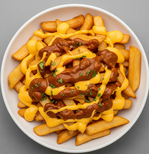Chips ‘n’ Cheese & Curry Sauce 